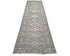 13 Ft Gray Kazak Afghan Hand Knotted Geometric Wool Runner Rug
